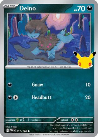 Deino (097/null) - Holofoil [ME 30th Celebration] - Card Brawlers