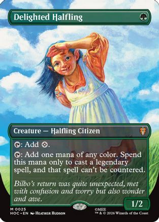 Delighted Halfling (Borderless) (HOC-025) - The Hobbit: Eternal-Legal - Card Brawlers