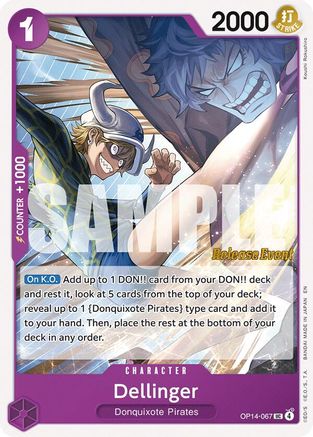Dellinger (OP14-067) - The Azure Sea's Seven Release Event Cards - Card Brawlers
