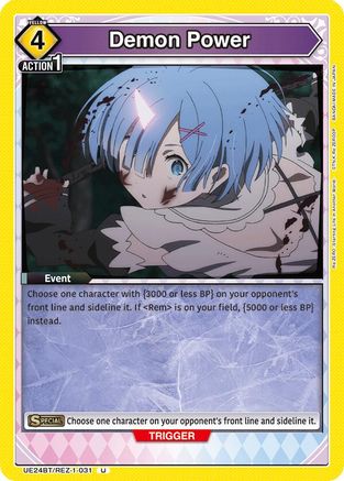Demon Power (UE24BT/REZ-1-031) - UE24BT ReZERO Starting Life in Another World - Card Brawlers