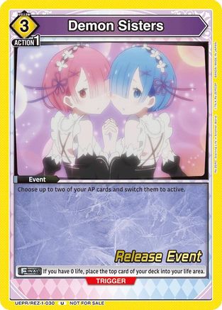 Demon Sisters (UEPR/REZ-1-030) - UE24BT ReZERO Starting Life in Another World Release Event Cards - Card Brawlers