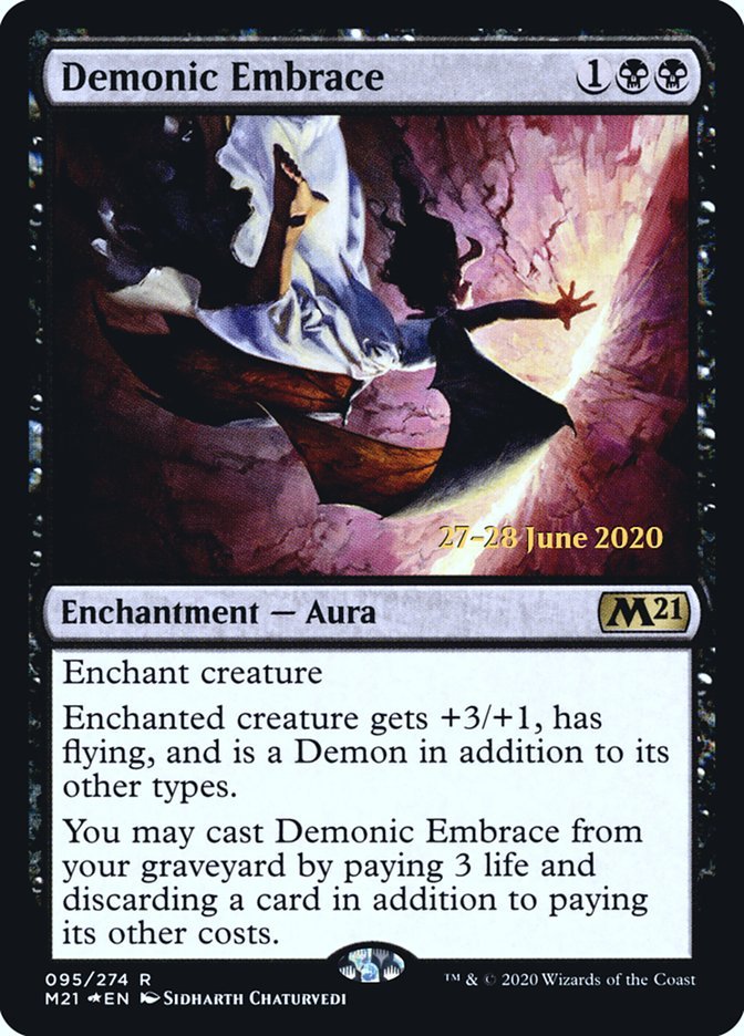Demonic Embrace [Core Set 2021 Prerelease Promos] - Card Brawlers