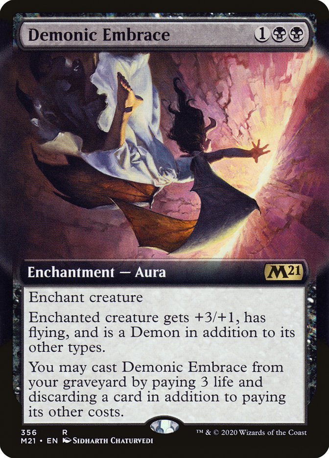 Demonic Embrace (Extended Art) [Core Set 2021] - Card Brawlers