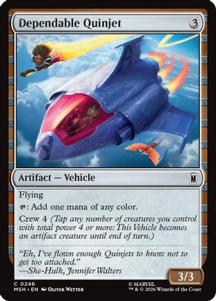 Dependable Quinjet (MSH-246) - Marvel Super Heroes Foil - Card Brawlers