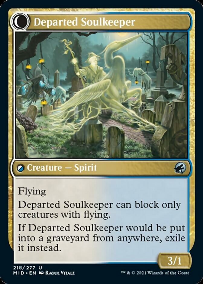 Devoted Grafkeeper // Departed Soulkeeper [Innistrad: Midnight Hunt] - Card Brawlers