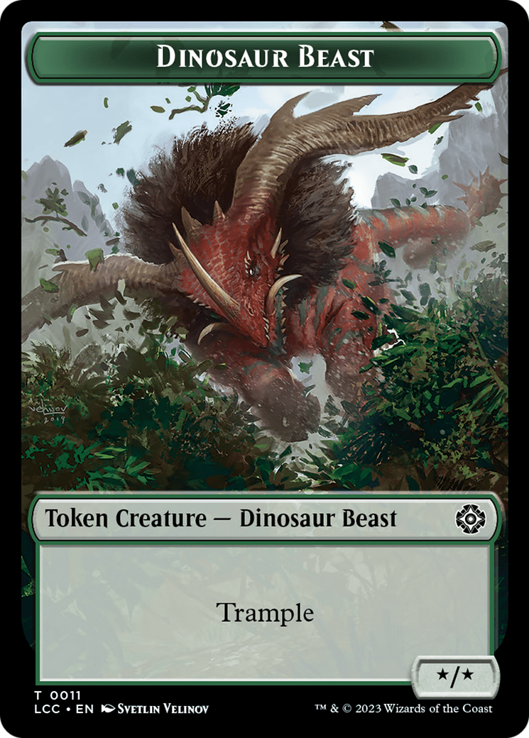Dinosaur Beast // Dinosaur Double-Sided Token [The Lost Caverns of Ixalan Commander Tokens] - Magic: The Gathering - Card Brawlers | Quebec | Canada |