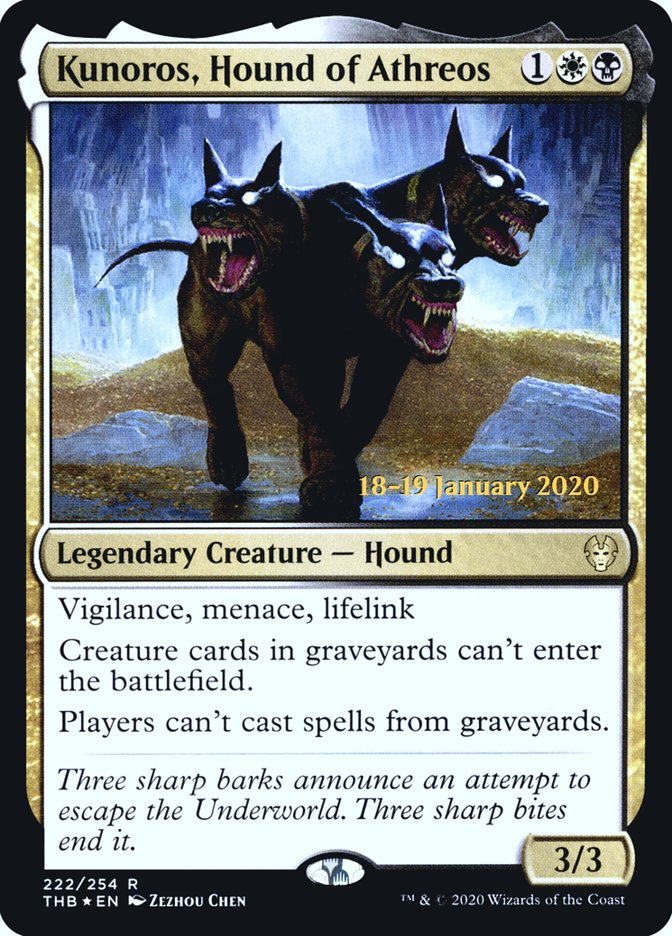 Kunoros, Hound of Athreos [Theros Beyond Death Prerelease Promos] - Magic: The Gathering - Card Brawlers | Quebec | Canada |