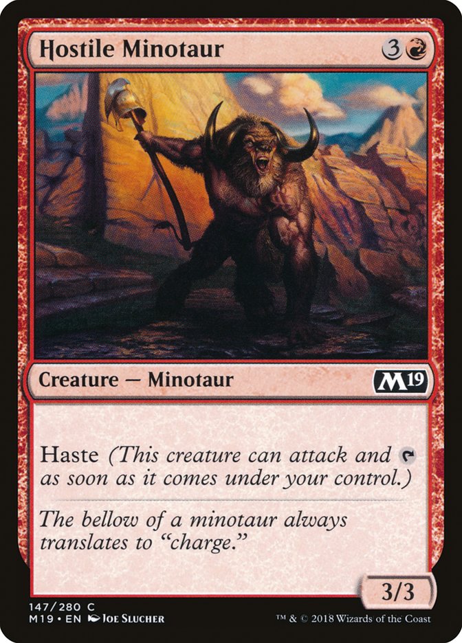 Hostile Minotaur [Core Set 2019] - Magic: The Gathering - Card Brawlers | Quebec | Canada |