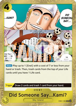 Did Someone Say...Kami? (Pirate Foil) (EB01-060) - Premium Booster -The Best- Vol. 2 Foil - Card Brawlers