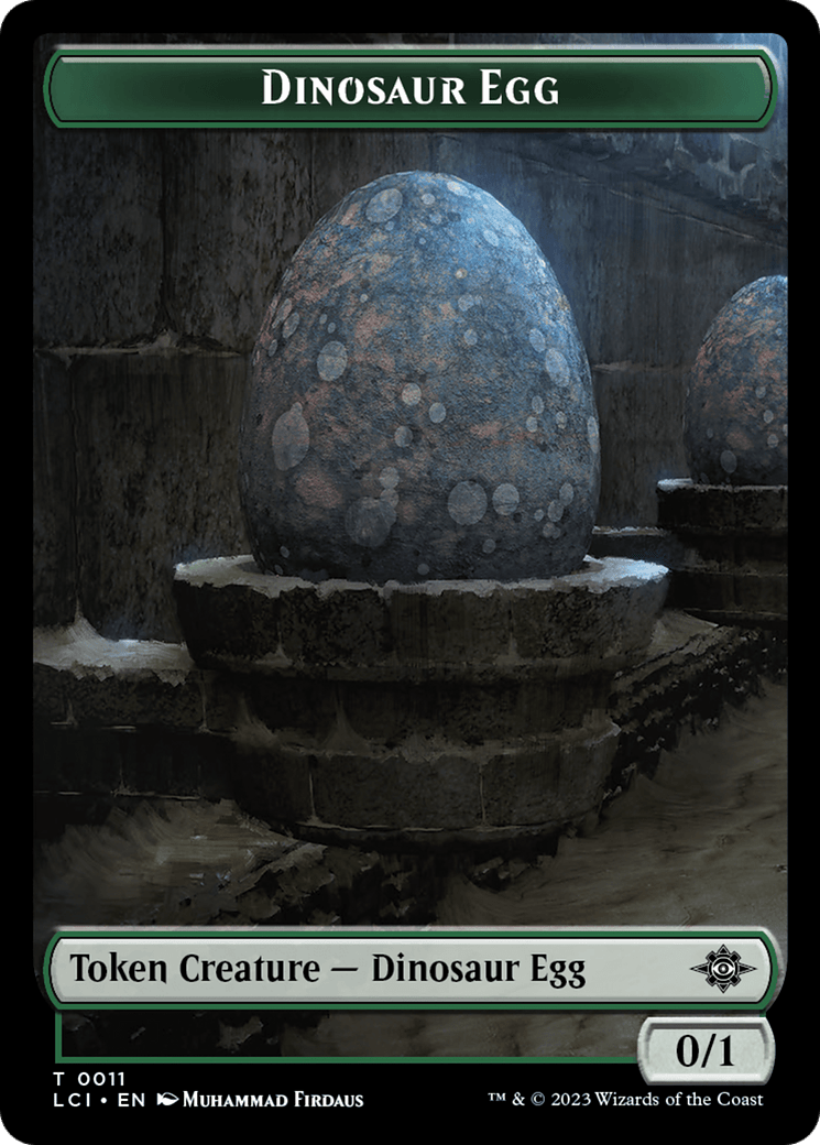 Dinosaur Egg // Dinosaur (0010) Double - Sided Token [The Lost Caverns of Ixalan Tokens] - Card Brawlers