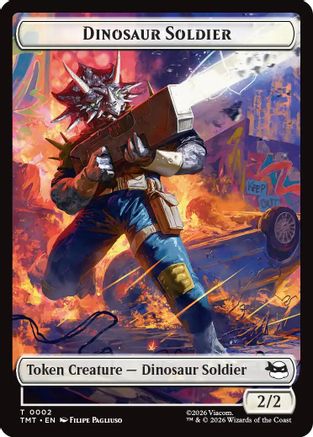 Dinosaur Soldier // Copy Double-Sided Token (TMT-2 // 1) - Teenage Mutant Ninja Turtles - Card Brawlers