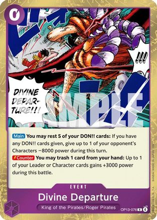 Divine Departure (OP13-076) - Carrying On His Will Foil - Card Brawlers