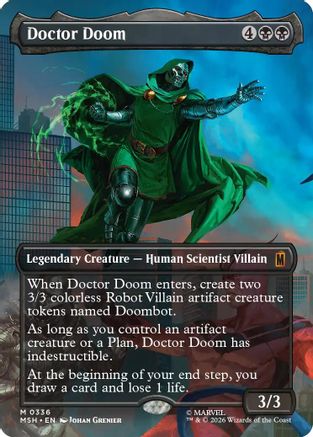 Doctor Doom (Borderless) (0336) (MSH-336) - Marvel Super Heroes - Card Brawlers