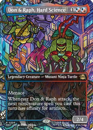 Don & Raph, Hard Science (Borderless) (TMT-205) - Teenage Mutant Ninja Turtles Foil - Card Brawlers
