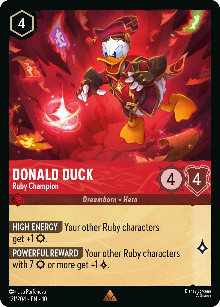 Donald Duck - Ruby Champion (121/204) [Whispers in the Well] - Card Brawlers