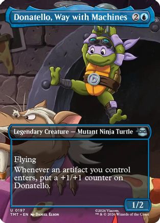 Donatello, Way with Machines (Borderless) (TMT-197) - Teenage Mutant Ninja Turtles - Card Brawlers