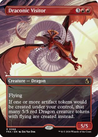 Draconic Visitor (Borderless) (FRA-368) - Reality Fracture - Card Brawlers