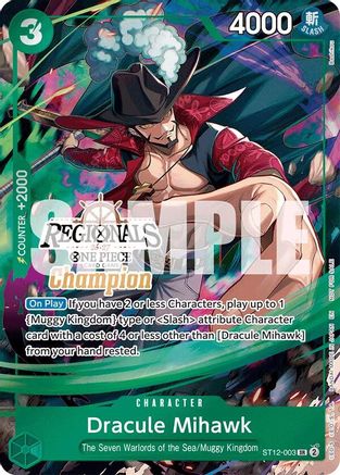 Dracule Mihawk (Regionals Champion Card Set 26-27) (ST12-003) - One Piece Promotion Cards Foil - Card Brawlers