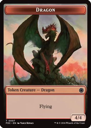 Dragon (0007) // Treasure Double-Sided Token (FDC-7 // 16) - Commander: Foundations - Card Brawlers