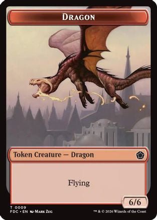 Dragon (0009) // Treasure Double-Sided Token (FDC-9 // 16) - Commander: Foundations - Card Brawlers