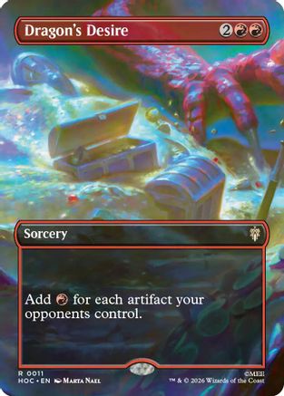 Dragon's Desire (Borderless) (HOC-011) - The Hobbit: Eternal-Legal Foil - Card Brawlers