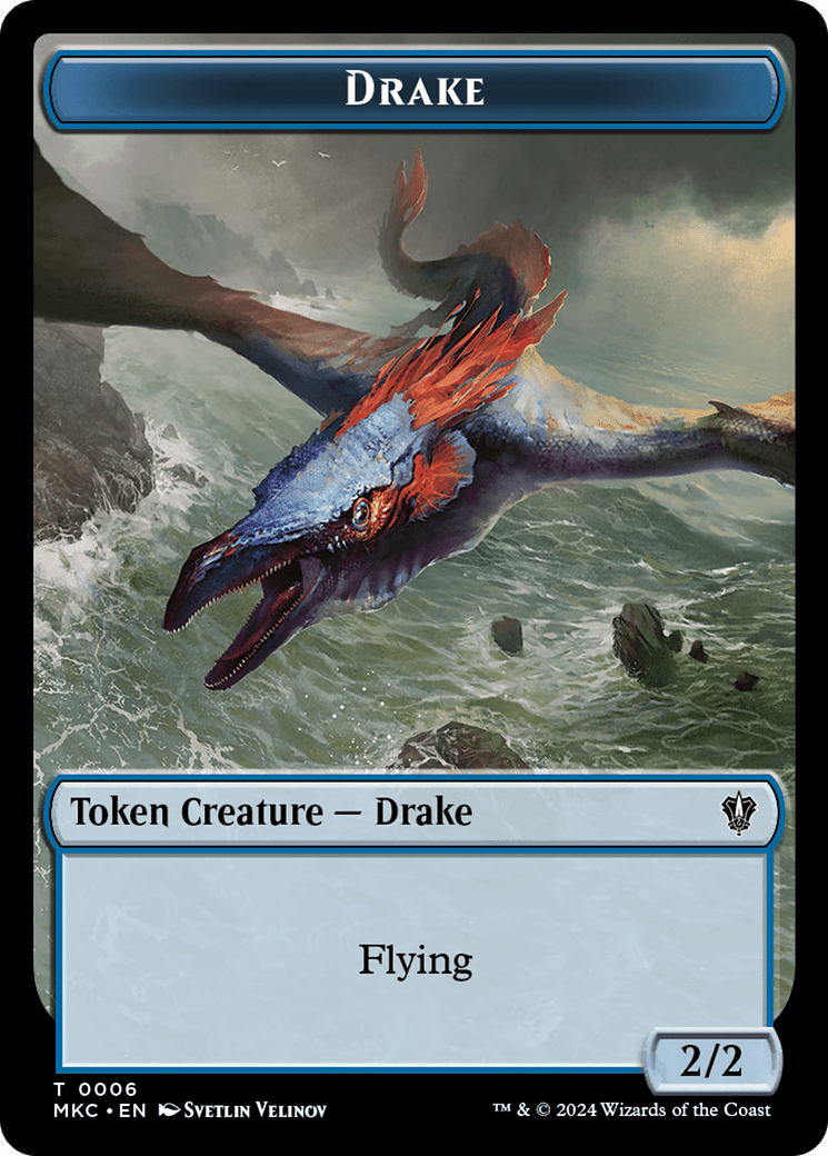 Drake // Koma's Coil Double - Sided Token [Murders at Karlov Manor Commander Tokens] - Card Brawlers