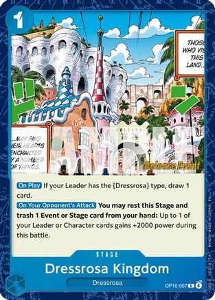 Dressrosa Kingdom (OP15-057) - Adventure on Kami's Island Release Event Cards - Card Brawlers