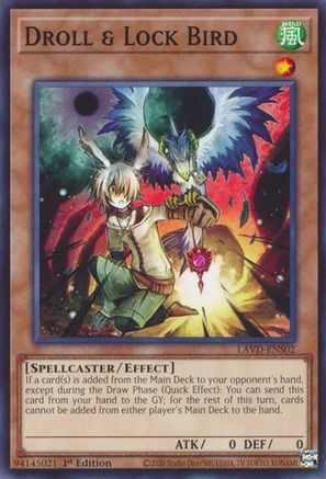 Droll & Lock Bird (LAVD-ENS02) (LAVD-ENS02) - Legendary Arc-V Decks 1st Edition - Card Brawlers