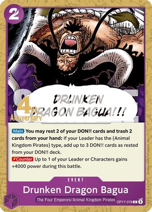 Drunken Dragon Bagua (OP17-078) - The World's Strongest Warriors Release Event Cards - Card Brawlers