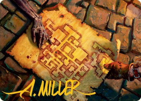 Dungeon Map Art Card (Gold - Stamped Signature) [Dungeons & Dragons: Adventures in the Forgotten Realms Art Series] - Card Brawlers