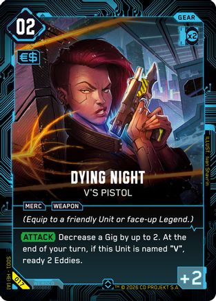 Dying Night - V's Pistol (017) - The Heist Retail Starter Deck Foil - Card Brawlers