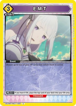 E-M-T (UE24BT/REZ-1-029) - UE24BT ReZERO Starting Life in Another World - Card Brawlers