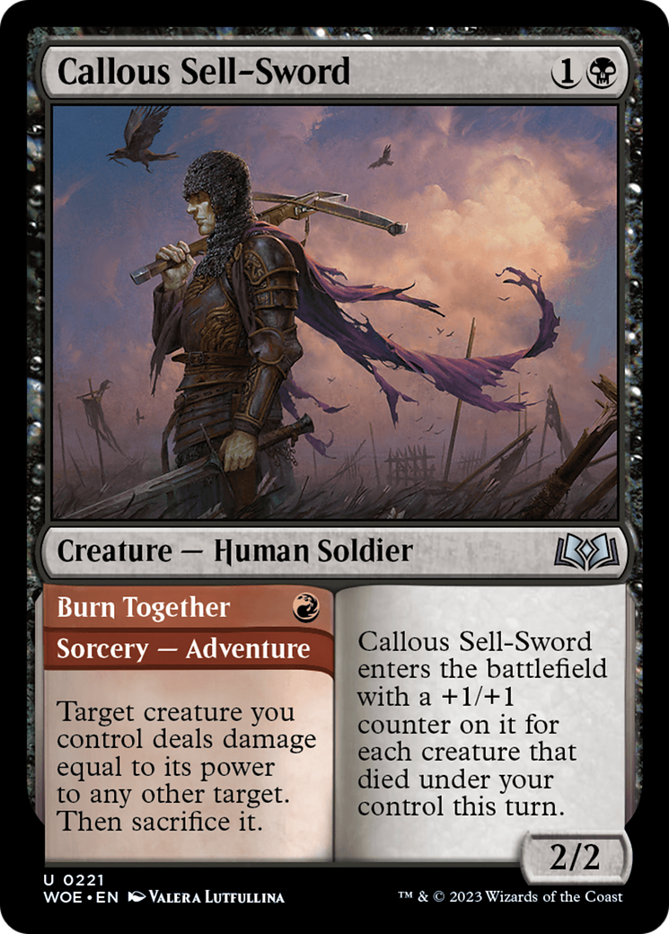 Callous Sell-Sword // Burn Together [Wilds of Eldraine] - Magic: The Gathering - Card Brawlers | Quebec | Canada |