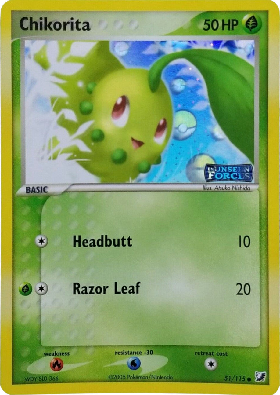 Chikorita (51/115) (Stamped) [EX: Unseen Forces] - Pokémon - Card Brawlers | Quebec | Canada |