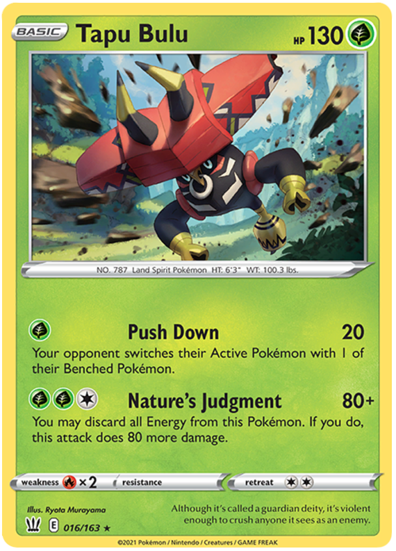 Tapu Bulu (016/163) (Theme Deck Exclusive) [Sword & Shield: Battle Styles] - Pokémon - Card Brawlers | Quebec | Canada |
