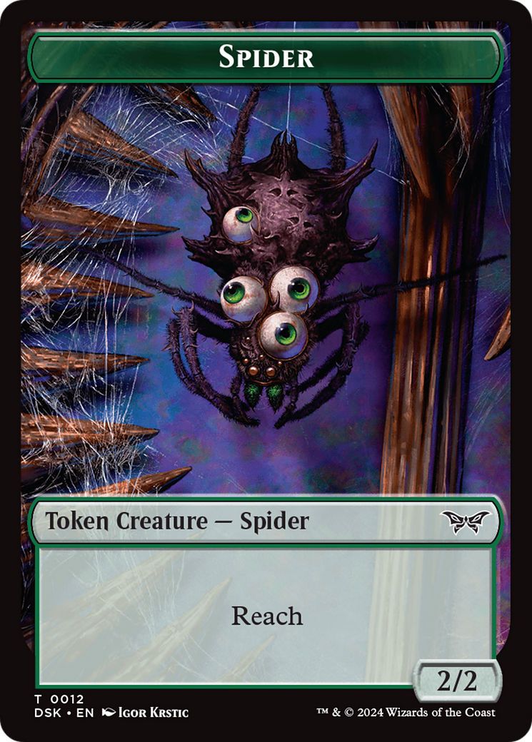 Spider // Manifest Double-Sided Token [Duskmourn: House of Horror Tokens] - Magic: The Gathering - Card Brawlers | Quebec | Canada |