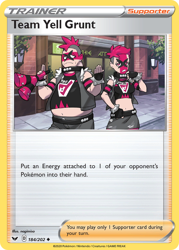 Team Yell Grunt (184/202) [Sword & Shield: Base Set] - Pokémon - Card Brawlers | Quebec | Canada |
