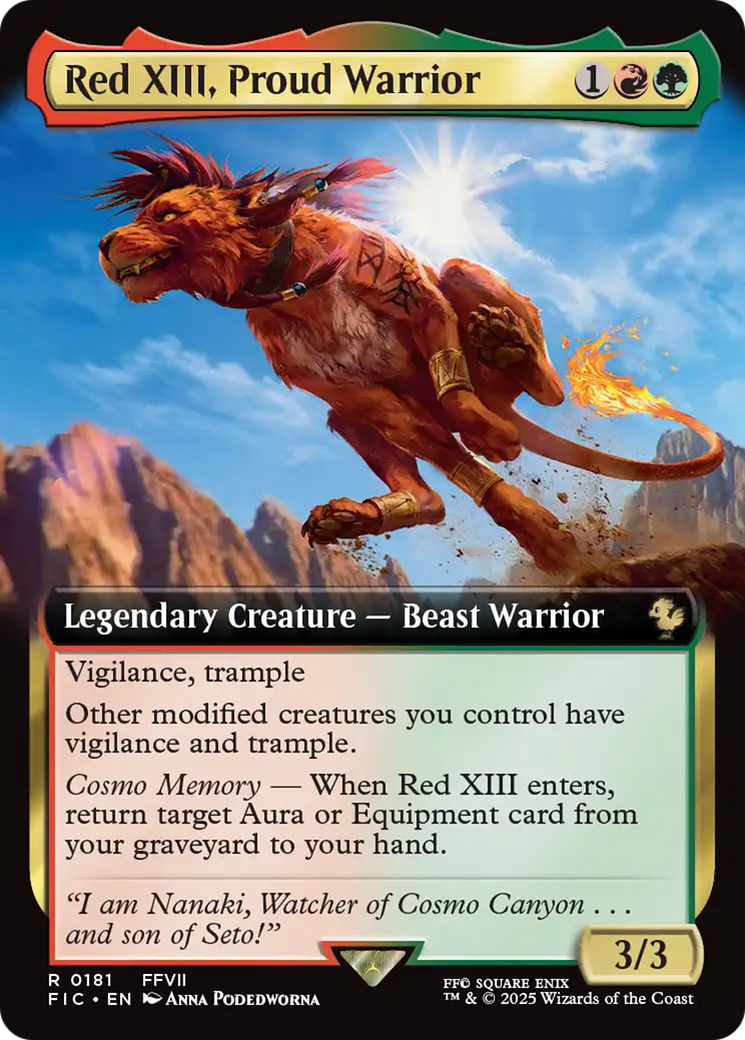 Red XIII, Proud Warrior (Extended Art) [FINAL FANTASY Commander] - Magic: The Gathering - Card Brawlers | Quebec | Canada |