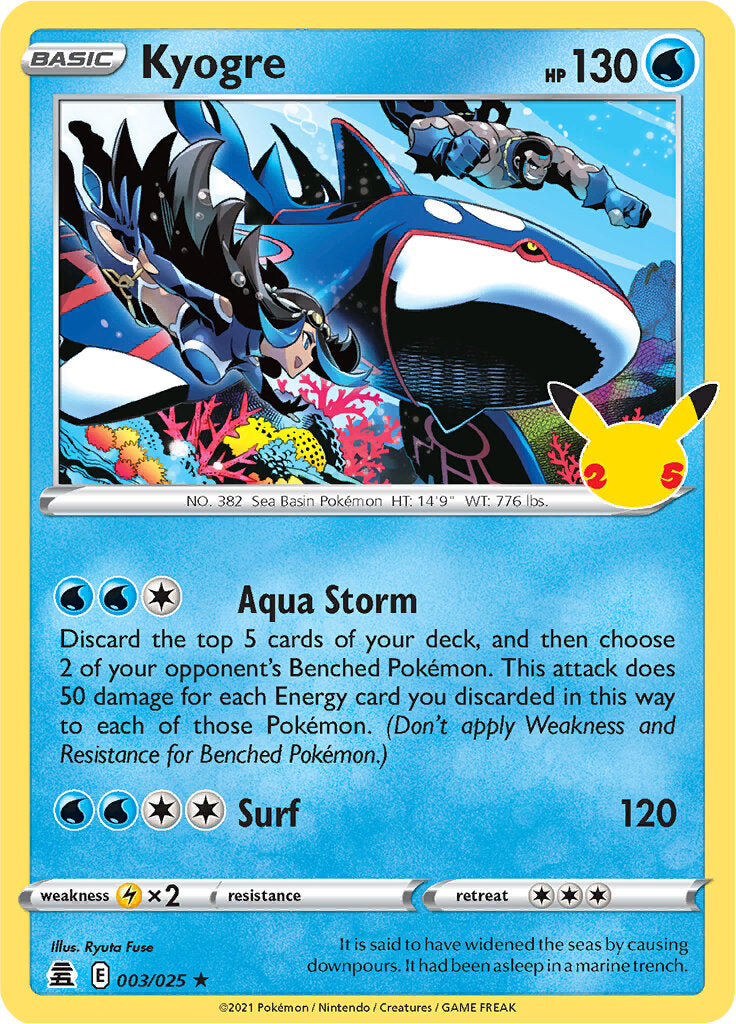 Kyogre (003/025) [Celebrations: 25th Anniversary] - Pokémon - Card Brawlers | Quebec | Canada |
