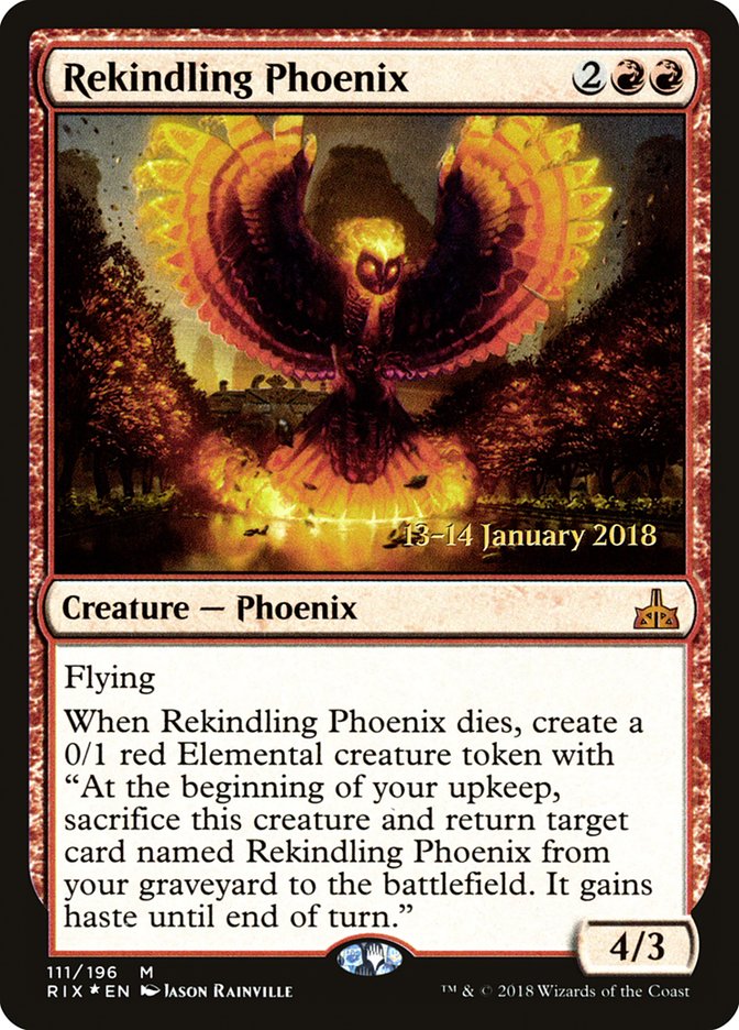 Rekindling Phoenix [Rivals of Ixalan Prerelease Promos] - Magic: The Gathering - Card Brawlers | Quebec | Canada |