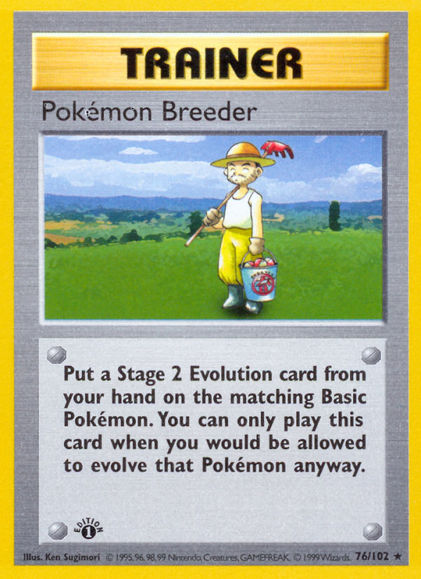 Pokemon Breeder (76/102) (Shadowless) [Base Set 1st Edition] - Pokémon - Card Brawlers | Quebec | Canada |