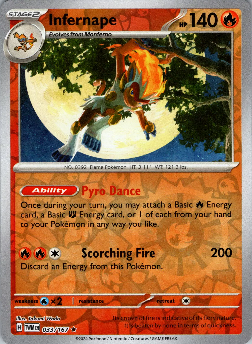 Infernape (033/167) [Scarlet & Violet: Twilight Masquerade] - Pokémon - Card Brawlers | Quebec | Canada |