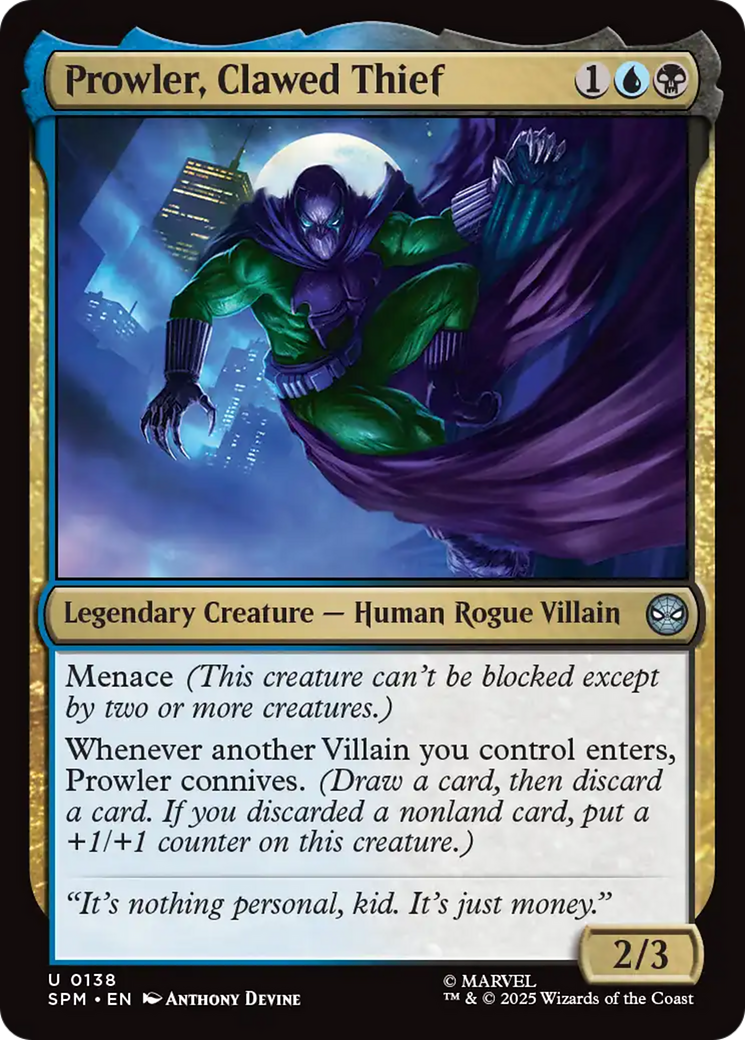 Prowler, Clawed Thief [Marvel's Spider-Man] - Magic: The Gathering - Card Brawlers | Quebec | Canada |