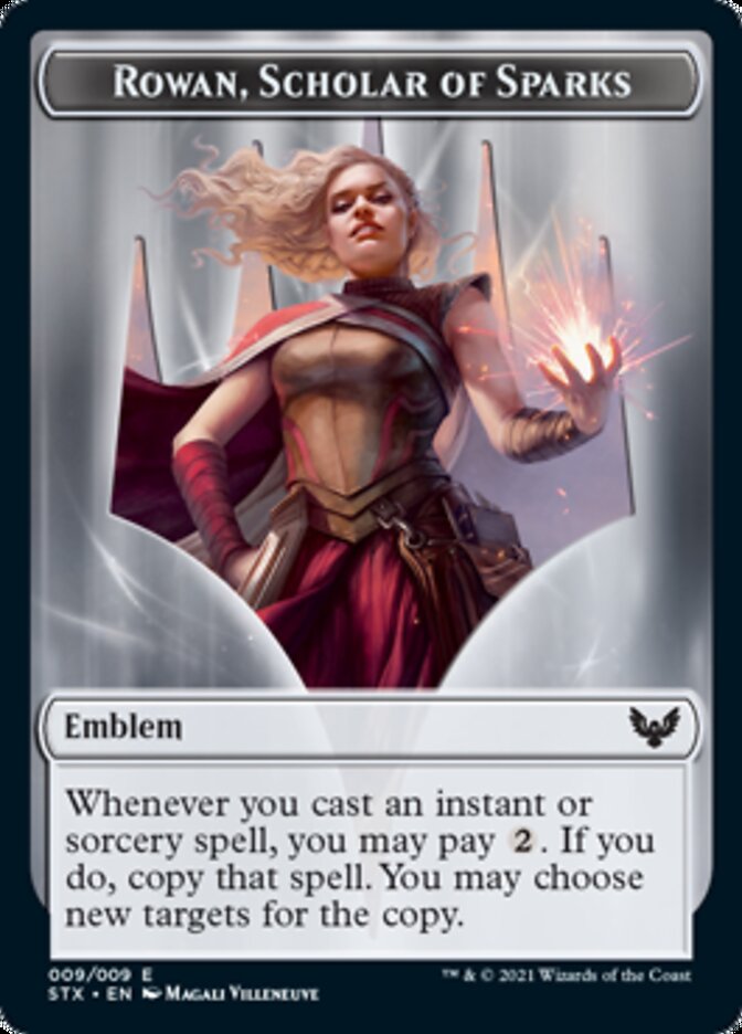 Rowan, Scholar of Sparks Emblem [Strixhaven: School of Mages Tokens] - Magic: The Gathering - Card Brawlers | Quebec | Canada |