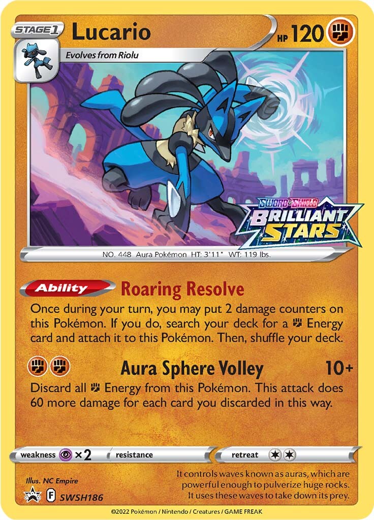 Lucario (SWSH186) (Prerelease Promo) [Sword & Shield: Black Star Promos] - Pokémon - Card Brawlers | Quebec | Canada |