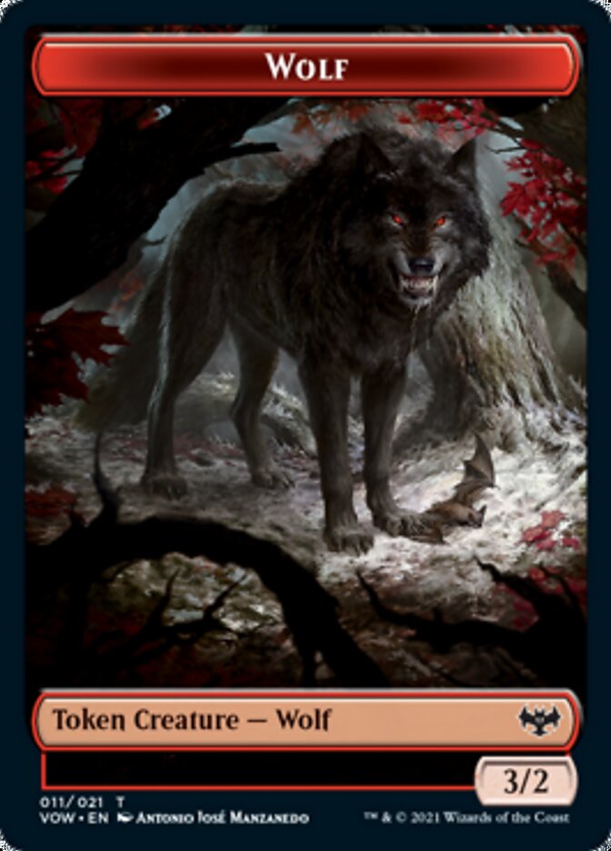 Wolf (011) // Wolf (014) Double-Sided Token [Innistrad: Crimson Vow Tokens] - Magic: The Gathering - Card Brawlers | Quebec | Canada |