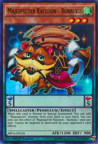 Majespecter Raccoon - Bunbuku [MP16-EN126] Ultra Rare - Yu-Gi-Oh! - Card Brawlers | Quebec | Canada |