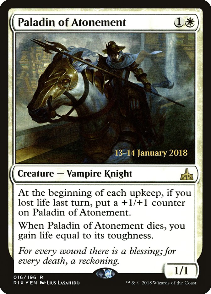 Paladin of Atonement [Rivals of Ixalan Prerelease Promos] - Magic: The Gathering - Card Brawlers | Quebec | Canada |