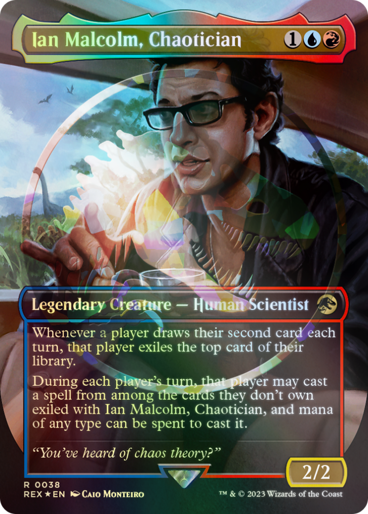 Ian Malcolm, Chaotician (Emblem) (Borderless) [Jurassic World Collection Tokens] - Magic: The Gathering - Card Brawlers | Quebec | Canada |