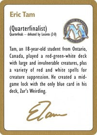 1996 Eric Tam Biography Card [World Championship Decks] - Magic: The Gathering - Card Brawlers | Quebec | Canada |